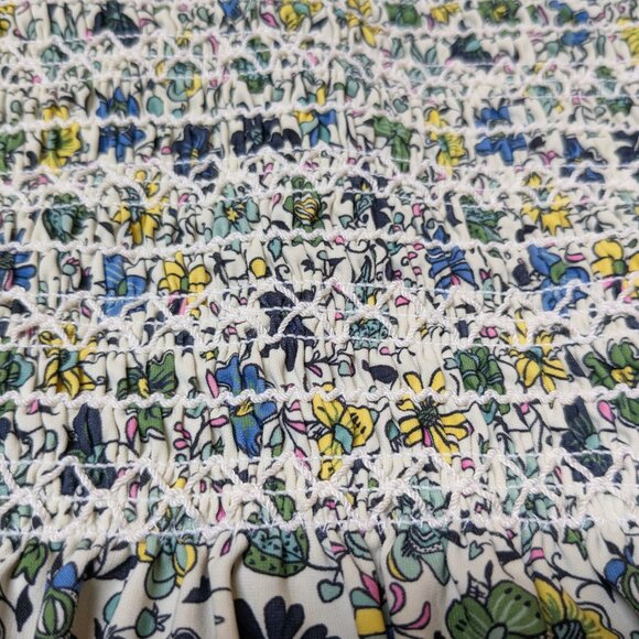 Tory Burch Love Floral Costa Bandeau Smocked Bikini Set Size M Strapless Ruched - Picture 4 of 12